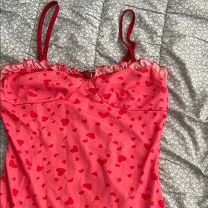 Red Heart Patterned Dress